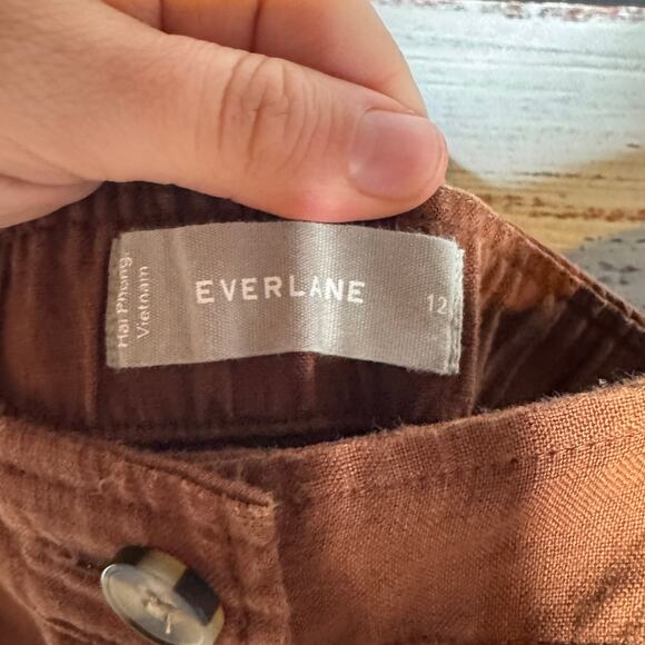 Everlane Burnt Orange The Linen Jumpsuit Size 12 - Picture 3 of 4